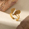 Imagen de 1 Unidad Elegante Exquisito 304 Acero Inoxidable Abierto Corazón Nudo Mariposa Imitación de perla Anillos Para Mujeres