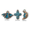 Picture of Zinc Based Alloy Patina Charms Antique Copper Blue Bee Animal Moon