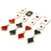 Picture of Zinc Based Alloy Poker/ Paper Card/ Game Card Charms Gold Plated Multicolor Enamel