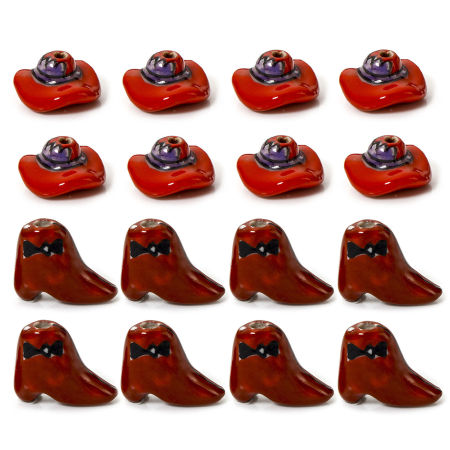 Ceramic West Cowboy Beads For DIY Jewelry Making Boots Multicolor Hat 3D