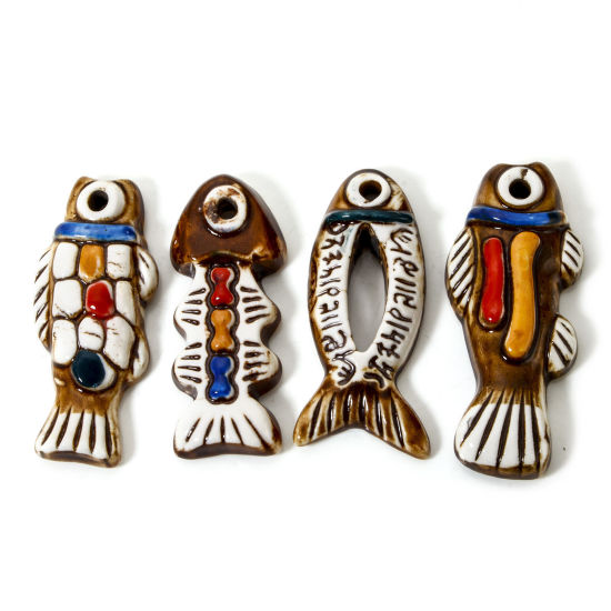 Bild von 1 Piece Ceramic Ocean Jewelry Pendants Fish Animal Multicolor