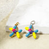Imagen de 2 Unidades Respetuoso del Medio Ambiente Latón Colgantes Charms Oro Real Chapado Multicolor Esmalte Perro 23mm x 18mm