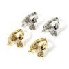 Bild von Messing Insekt Ohrring Bunt Biene Mit Öse 14.5mm x 13mm, Drahtst?rke: (18 gauge)