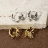 Bild von Messing Insekt Ohrring Bunt Biene Mit Öse 14.5mm x 13mm, Drahtst?rke: (18 gauge)