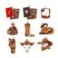 Immagine di 10 Pz Lega di Zinco Cowboy dell'Ovest Ciondoli Oro Placcato Multicolore Smalto