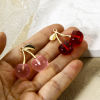 Picture of Zinc Based Alloy 3D Charms Gold Plated Multicolor Cherry Fruit 29mm x 28mm