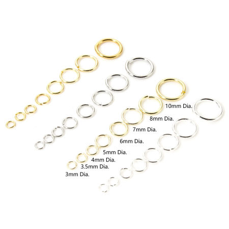 Eco-friendly Brass Open Jump Rings Findings For Jewelry Making Real Gold Plated Round