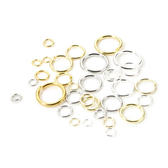 Image de 200 Pcs Anneaux de Jonction pour la Fabrication de Bijoux Ouvert en Laiton Respectueux de la Nature Plaqué Or Véritable Rond