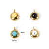 Imagen de 2 Unidades Recubrimiento al Vacío PVD Ecológico 304 Acero Inoxidable Mini Colgantes Ronda Chapado en Oro de 18K 9mm x 6.5mm