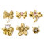 Image de 1 Pièce Connecteurs Pendentifs Breloques en 304 Acier Inoxydable Placage Sous Vide Écologique Plaqué Or 18K Nœuds Papillon Fleurs
