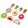 Bild von Umweltfreundliche PVD-Vakuumbeschichtung 304 Edelstahl Charms Flip-Flops 14K Echtgold plattiert Emaille Bunt Krabbe