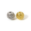 Picture of Eco-friendly Brass Beads For DIY Jewelry Making Real Gold Plated Round Texture Hollow 10mm Dia., Hole: Approx 2.2mm
