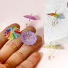 Picture of Brass & Resin Weather Collection Charms Umbrella 18K Gold Plated Multicolor 3D 22mm x 20mm