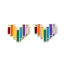 Picture of Brass Valentine's Day Connectors Charms Pendants Multicolor Multicolor Heart Stripe Enamel 17mm x 15mm