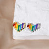 Picture of Brass Valentine's Day Connectors Charms Pendants Multicolor Multicolor Heart Stripe Enamel 17mm x 15mm