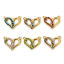 Picture of Eco-friendly PVD Vacuum Plating 304 Stainless Steel Valentine's Day Connectors Charms Pendants 14K Real Gold Plated Heart Cubic Zirconia 16mm x 13mm