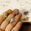 Picture of Brass Charms Flower Bowknot Multicolour Cubic Zirconia