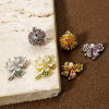 Picture of Brass Charms Flower Bowknot Multicolour Cubic Zirconia