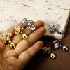 Picture of Brass Flora Collection Pendants Multicolor Sunflower Flower Vase 3cm x 1.8cm