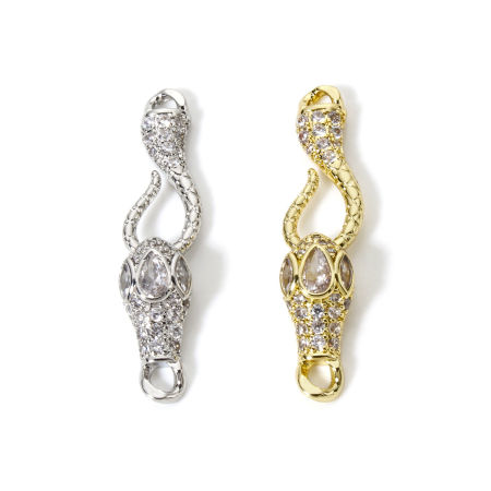 1 Juego Latón Cierres de Gancho Multicolor Micro Pave Claro Circón Artificial 3.7cm x 0.9cm