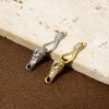 Imagen de 1 Juego Latón Cierres de Gancho Multicolor Micro Pave Claro Circón Artificial 3.7cm x 0.9cm