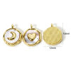 Picture of Natural Shell & Brass Charms 18K Gold Plated White Round Disc 15mm x 12mm