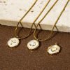 Picture of Natural Shell & Brass Charms 18K Gold Plated White Round Disc 15mm x 12mm