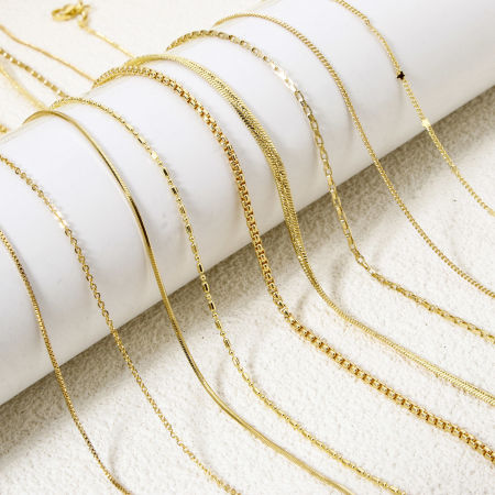 Brass Link Chain Necklace 18K Gold Plated