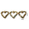 Picture of Eco-friendly Vacuum Plating 304 Stainless Steel Valentine's Day Charms 18K Gold Plated Enamel Heart Hollow 21mm x 20mm