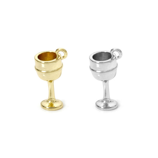 Picture of Brass 3D Charms Wine Glass 18mm x 9mm