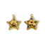 Immagine di 2 Pz Placcatura Sottovuoto PVD Ecologica 304 Acciaio Inossidabile Galassia Ciondoli Stella a Cinque Punte 18K Vero Oro Placcato 19mm x 17mm