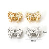 Picture of Eco-friendly Brass Clothes Beads For DIY Jewelry Making Real Gold Plated Butterfly Animal Hollow 11mm x 9mm, Hole: Approx 1.6mm