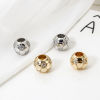 Picture of Eco-friendly Brass Sport Beads For DIY Jewelry Making Real Gold Plated Football Micro Pave Clear Cubic Zirconia 12mm Dia., Hole: Approx 5mm