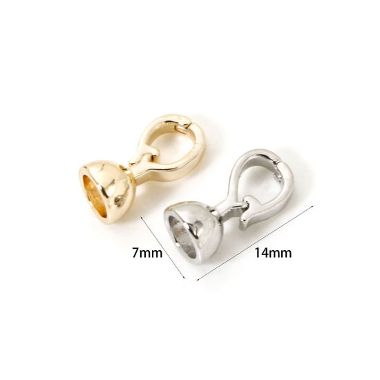 Image de 5 Pcs Coupelles Respectueux de la Nature en Laiton Plaqué Or Véritable 14mm x 7mm