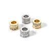 Picture of Brass Spacer Beads For DIY Bracelet Jewelry Making Findings Real Gold Plated Cylinder Arrowhead Micro Pave Clear Cubic Zirconia 6.5mm x 5mm, Hole: Approx 3.4mm