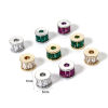 Picture of Eco-friendly Brass Spacer Beads For DIY Bracelet Jewelry Making Findings Real Gold Plated Cylinder Micro Pave 7mm Dia., 5mm x Hole: Approx 2.2mm