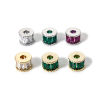 Picture of Eco-friendly Brass Spacer Beads For DIY Bracelet Jewelry Making Findings Real Gold Plated Cylinder Micro Pave 7mm Dia., 5mm x Hole: Approx 2.2mm