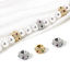 Picture of Eco-friendly Brass Spacer Beads For DIY Bracelet Jewelry Making Findings Real Gold Plated Drum Micro Pave Multicolour Cubic Zirconia 8mm x 4.5mm, Hole: Approx 1.4mm