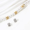 Picture of Eco-friendly Brass Beads For DIY Jewelry Making Real Gold Plated Hourglass Micro Pave Clear Cubic Zirconia