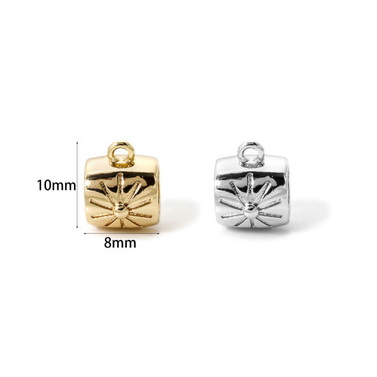 Bild von Umweltfreundlich Messing Bügelperlen mit Schleife für DIY-Schmuckherstellung Barrel Stern Echtgold plattiert 10mm x 8mm