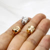 Picture of Eco-friendly Brass Bail Beads With Loop For DIY Jewelry Making Findings Barrel Star Real Gold Plated 10mm x 8mm