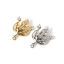 Immagine di 2 Pz Ecologico Ottone Pendenti Charms Connettori Vero Oro Placcato Foglia Micro Spianare Trasparente Cubic Zirconiae 22mm x 16mm