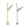 Picture of Eco-friendly Brass & Sterling Silver Slider/Slide Extender Chain Heart Real Gold Plated 5.5cm(2 1/8") long