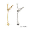 Picture of Eco-friendly Brass & Sterling Silver Slider/Slide Extender Chain Heart Real Gold Plated 5.5cm(2 1/8") long