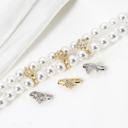 2 Unidades Respetuoso del Medio Ambiente Latón Perlas Espaciadoras para Hacer Pulseras DIY Hallazgos para Hacer Joyas Oro Real Chapado Micro Pave Claro Circón Artificial