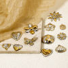 Picture of Eco-friendly PVD Vacuum Plating 304 Stainless Steel Charms 18K Real Gold Plated & Silver Tone Two Tone