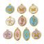 Bild von Umweltfreundliche PVD-Vakuumbeschichtung 304 Edelstahl Charms Oval 18K Echtgold plattiert Emaille