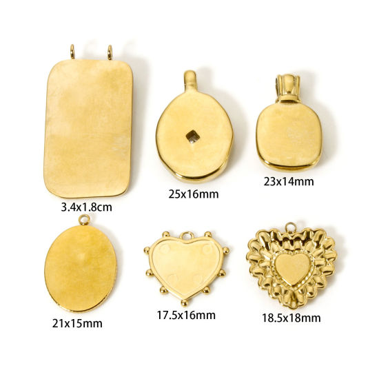 Image de 1 Pièce Pendentifs en 304 Acier Inoxydable Revêtement sous Vide PVD Respectueux de l'Environnement Plaqué Or Véritable 14K