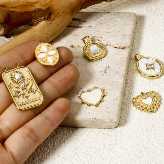 Picture of Eco-friendly PVD Vacuum Plating 304 Stainless Steel Pendants 14K Real Gold Plated