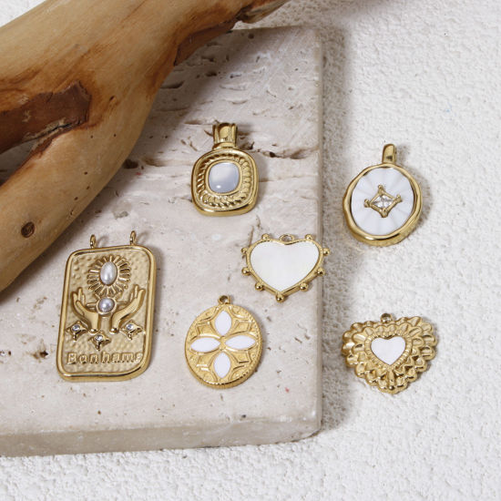 Picture of Eco-friendly PVD Vacuum Plating 304 Stainless Steel Pendants 14K Real Gold Plated